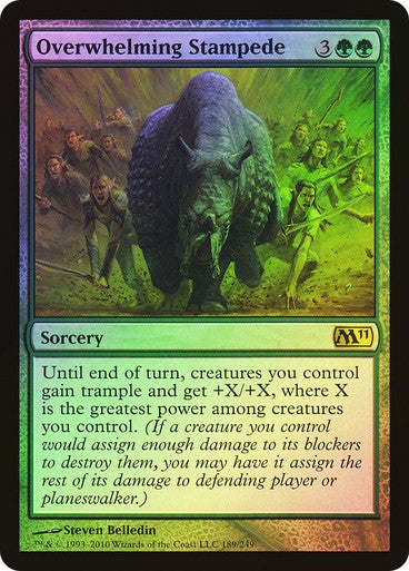 FOIL Overwhelming Stampede ~ Magic 2011 [ EX ] [ Magic MTG ]