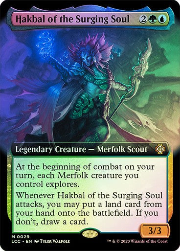 FOIL BORDERLESS Hakbal of the Surging Soul ~ Commander: The Lost Caverns Ixalan