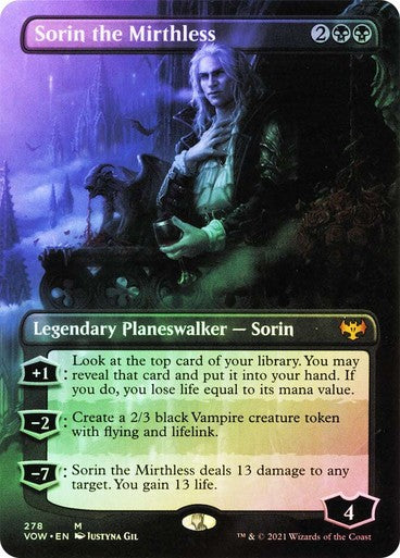 FOIL BORDERLESS Sorin the Mirthless ~ Crimson Vow [ NM ] [ Magic MTG ]