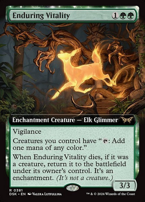 BORDERLESS Enduring Vitality ~ Duskmourn [ NM ] [ Magic MTG ]