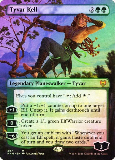 FOIL BORDERLESS Tyvar Kell ~ Kaldheim [ NM ] [ Magic MTG ]