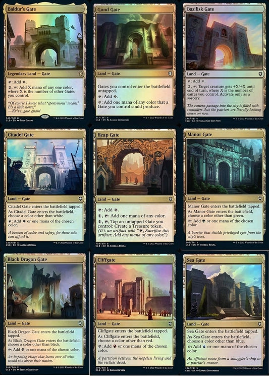 9 x FOIL Gate ( Full Set ) ~ Commander Legends 2: Baldur's Gate [ NM ] [ MTG ]