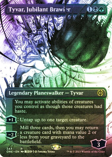 FOIL BORDERLESS Tyvar, Jubilant Brawler ~ Phyrexia: All Will Be One [ NM ]