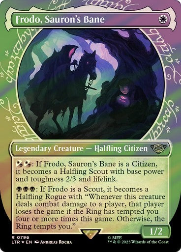 FOIL SURGE Frodo, Sauron's Bane ~ The Lord of the Rings [ NM ] [ Magic MTG ]