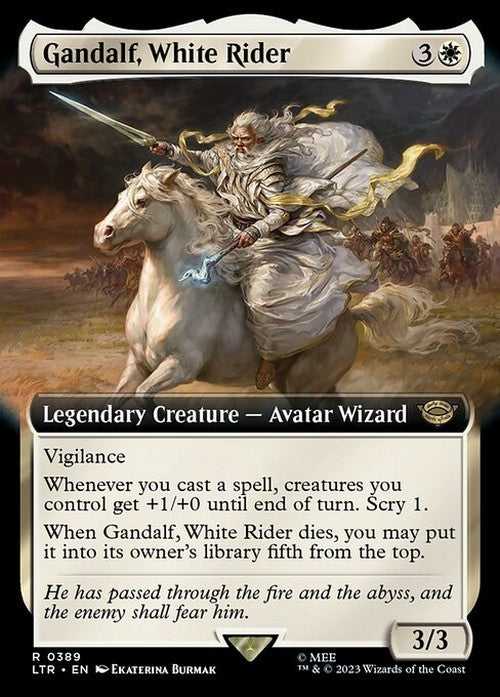 BORDERLESS Gandalf, White Rider ~ The Lord of the Rings [ EX ] [ Magic MTG ]