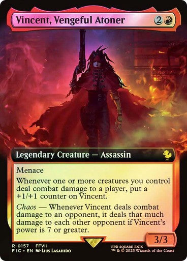 FOIL BORDERLESS Vincent, Vengeful Atoner ~ Commander: Final Fantasy [ NM ]