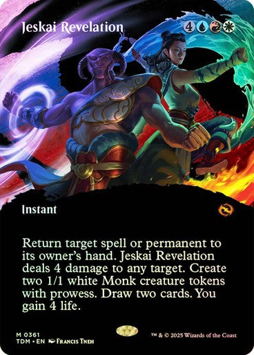 FOIL BORDERLESS Jeskai Revelation ~ Tarkir: Dragonstorm [ NM ] [ Magic MTG ]