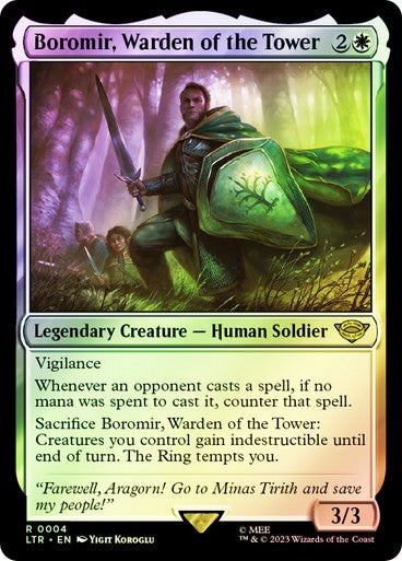 FOIL Boromir, Warden of the Tower ~ The Lord of the Rings [ NM ] [ Magic MTG ]