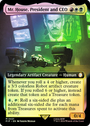 FOIL BORDERLESS Mr. House, President and CEO ~ Commander: Fallout [ NM ] [ MTG ]