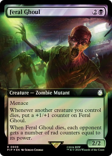 FOIL SURGE BORDERLESS Feral Ghoul ~ Commander: Fallout [ NM ] [ Magic MTG ]