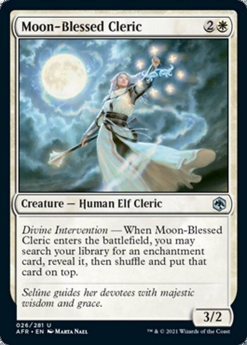 Moon-Blessed Cleric ~ Adventures in the Forgotten Realms [ NM ] [ Magic MTG ]