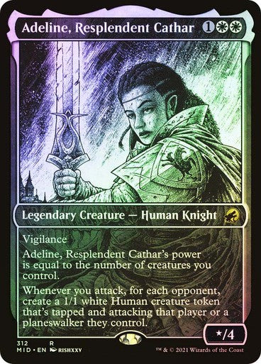 FOIL SHOWCASE Adeline, Resplendent Cathar ~ Midnight Hunt [ NM ] [ Magic MTG ]