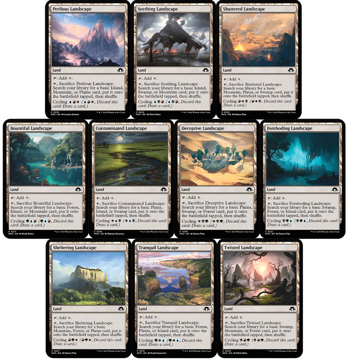 10 x LANDSCAPE Fetch Lands ( Mixed Editions, 1 of each ) [ EX ] [ Magic MTG ]