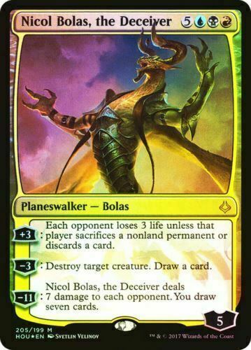 FOIL Nicol Bolas, the Deceiver ~ Hour of Devastation [ MODERATELY PLAYED ] - London Magic Traders Limited