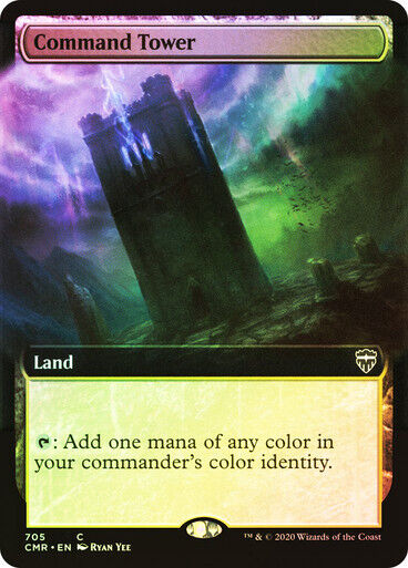 FOIL BORDERLESS Command Tower ~ Commander Legends [ NearMint ] [ Magic MTG ] - London Magic Traders Limited