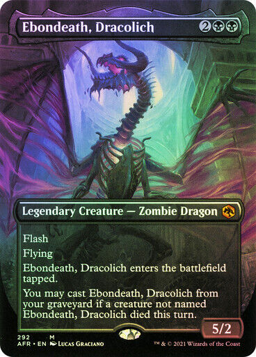 FOIL BORDERLESS Ebondeath, Dracolich ~ Adventures in the Forgotten Realms [ NM ]