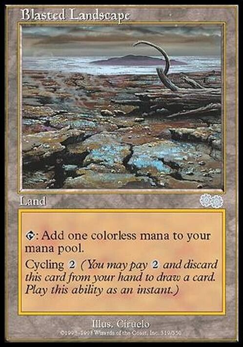 Blasted Landscape ~ Urza's Saga [ Excellent ] [ Magic MTG ] - London Magic Traders Limited