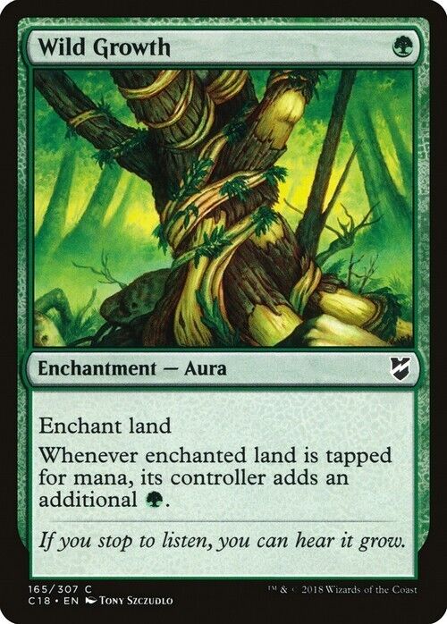 Wild Growth ~ Commander 2018 [ Excellent ] [ Magic MTG ] - London Magic Traders Limited