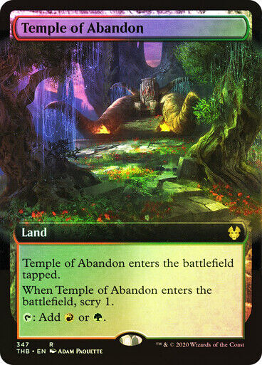 FOIL BORDERLESS Temple of Abandon ~ Theros Beyond Death [ NearMint ] [ MTG ]