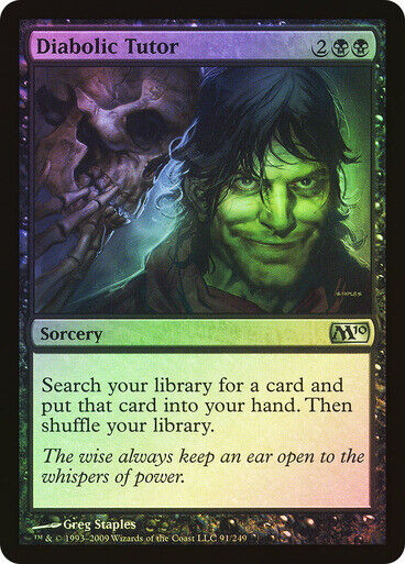 FOIL Diabolic Tutor ~ Magic 2010 [ MODERATELY PLAYED ] [ Magic MTG ] - London Magic Traders Limited