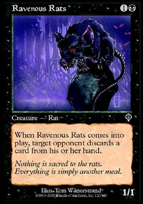 Ravenous Rats ~ Invasion [ MODERATELY PLAYED ] [ Magic MTG ] - London Magic Traders Limited