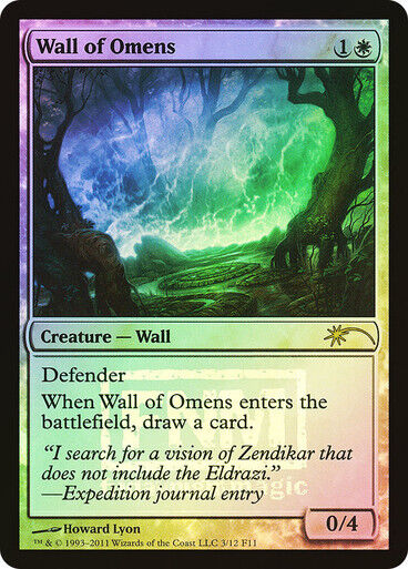 FOIL Wall of Omens ~ Friday Night Magic Promos [ Excellent ] [ Magic MTG ] - London Magic Traders Limited