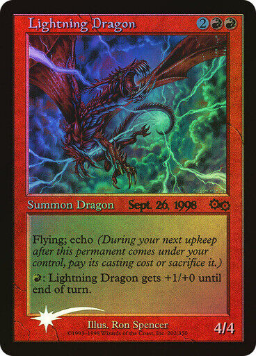 FOIL Lightning Dragon ~ Prerelease Urza's Saga [ Excellent+ ] [ Magic MTG ]