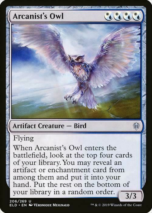 Arcanist's Owl ~ Throne of Eldraine [ Excellent ] [ Magic MTG ] - London Magic Traders Limited