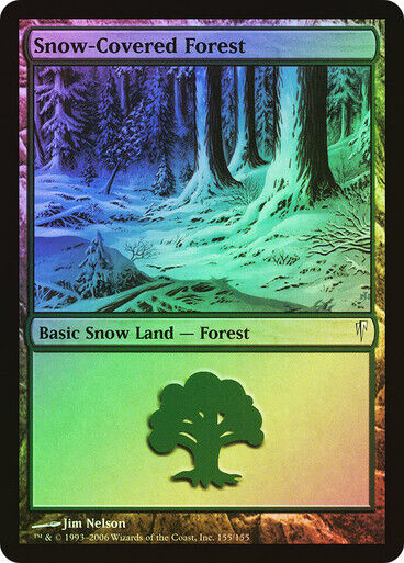 FOIL Snow-Covered Forest ~ Coldsnap [ Excellent ] [ Magic MTG ]