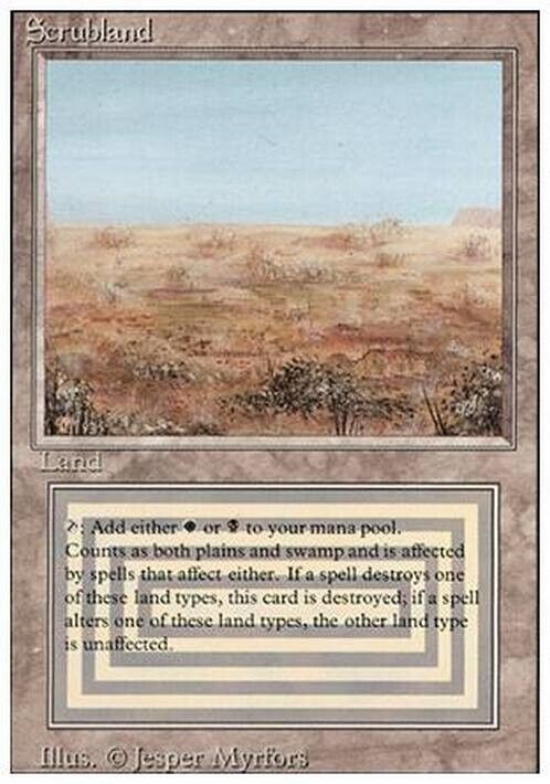 Scrubland ~ Revised [ HEAVILY PLAYED ] [ Magic the Gathering MTG ]
