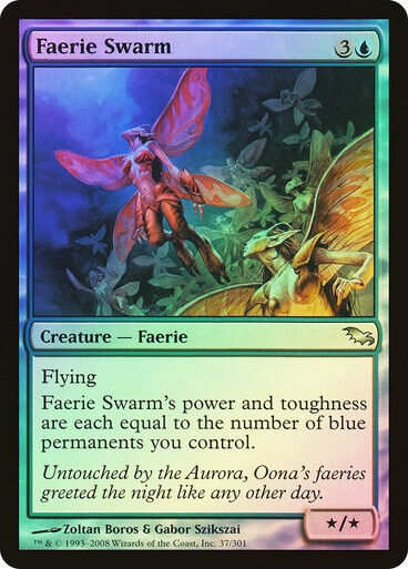 FOIL Faerie Swarm ~ Shadowmoor [ NM ] [ Magic MTG ] - London Magic Traders Limited