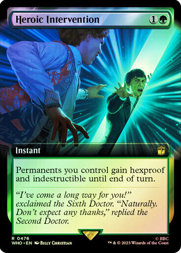 FOIL BORDERLESS Heroic Intervention ~ Commander: Doctor Who [ NM ] [ Magic MTG ] - London Magic Traders Limited