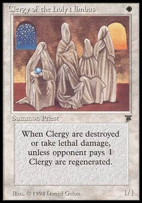 Clergy of the Holy Nimbus ~ Legends [ MODERATELY PLAYED ] [ Magic MTG ] - London Magic Traders Limited