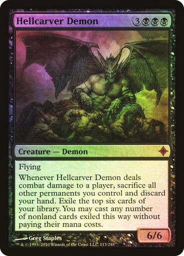 FOIL Hellcarver Demon ~ Rise of the Eldrazi [ NearMint ] [ Magic MTG ]