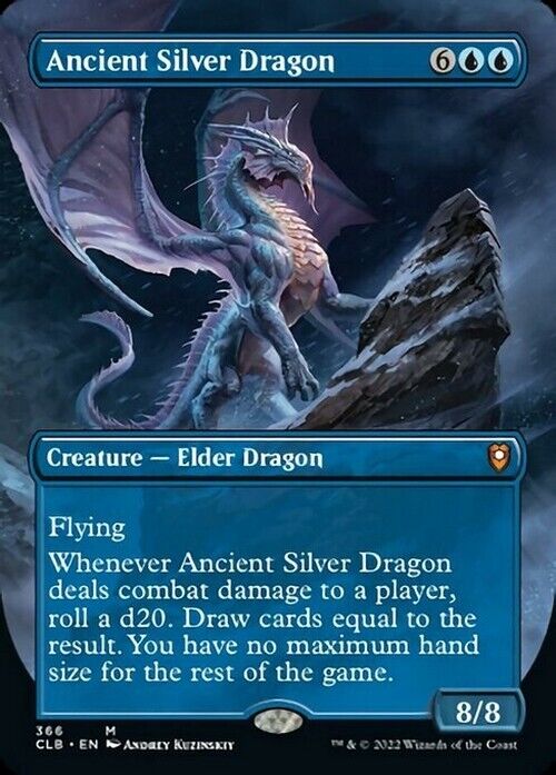 BORDERLESS Ancient Silver Dragon ~ Commander Legends 2: Baldur's Gate [ NM ]