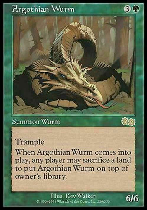 Argothian Wurm ~ Urza's Saga [ Moderately Played ] [ Magic MTG ] - London Magic Traders Limited