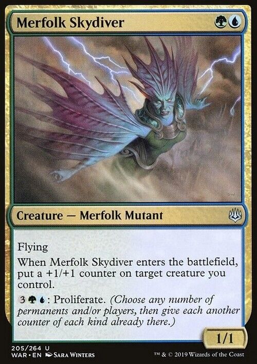 Merfolk Skydiver ~ War of the Spark [ Excellent ] [ Magic MTG ] - London Magic Traders Limited