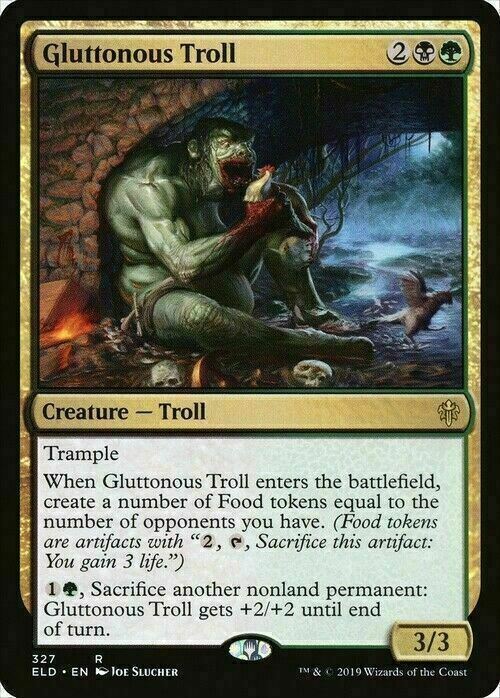 Gluttonous Troll ~ Throne of Eldraine [ Excellent ] [ Magic MTG ] - London Magic Traders Limited