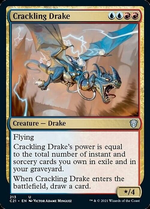 Crackling Drake ~ Commander: Strixhaven [ NearMint ] [ Magic MTG ] - London Magic Traders Limited