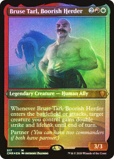 FOIL ETCHED Bruse Tarl, Boorish Herder ~ Commander Legends [ NM ] [ Magic MTG ] - London Magic Traders Limited