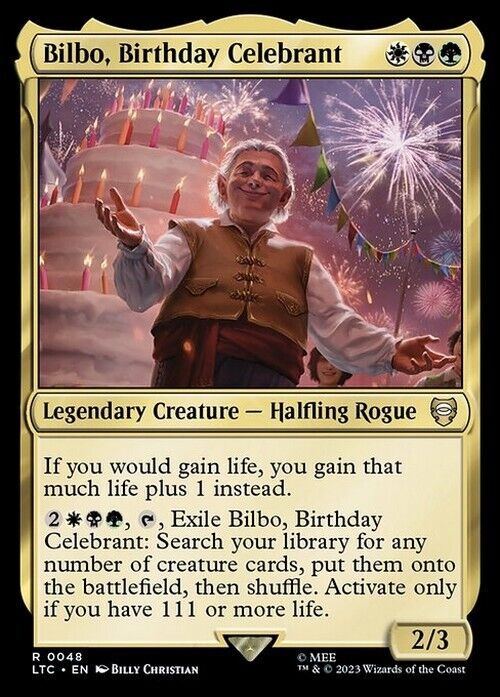 Bilbo, Birthday Celebrant ~ Commander: The Lord of the Rings [ NM ] [ MTG ] - London Magic Traders Limited