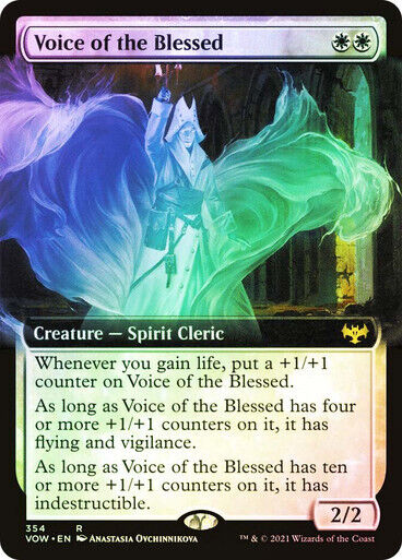 FOIL BORDERLESS Voice of the Blessed ~ Crimson Vow [ NearMint ] [ Magic MTG ] - London Magic Traders Limited