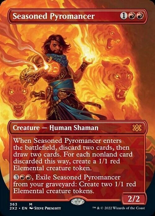 BORDERLESS Seasoned Pyromancer ~ Double Masters 2022 [ NearMint ] [ Magic MTG ] - London Magic Traders Limited