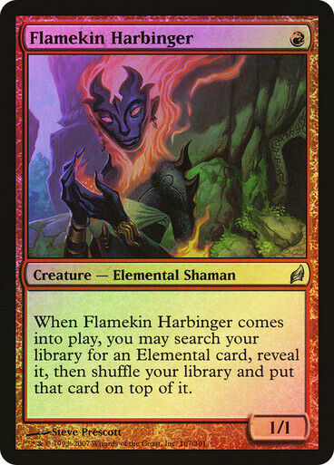 FOIL Flamekin Harbinger ~ Lorwyn [ MODERATELY PLAYED ] [ Magic MTG ] - London Magic Traders Limited