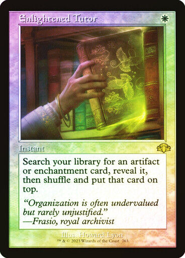 FOIL SHOWCASE Enlightened Tutor ~ Dominaria Remastered [ NM ] [ Magic MTG ] - London Magic Traders Limited