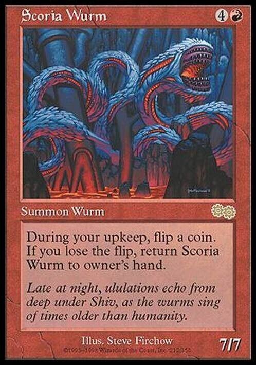 Scoria Wurm ~ Urza's Saga [ Excellent ] [ Magic MTG ] - London Magic Traders Limited