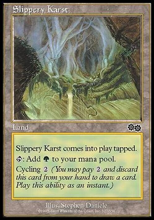 Slippery Karst ~ Urza's Saga [ Excellent ] [ Magic MTG ] - London Magic Traders Limited