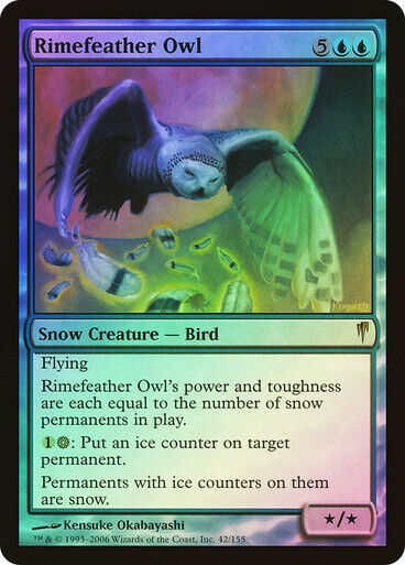 FOIL Rimefeather Owl ~ Coldsnap [ NM ] [ Magic MTG ] - London Magic Traders Limited