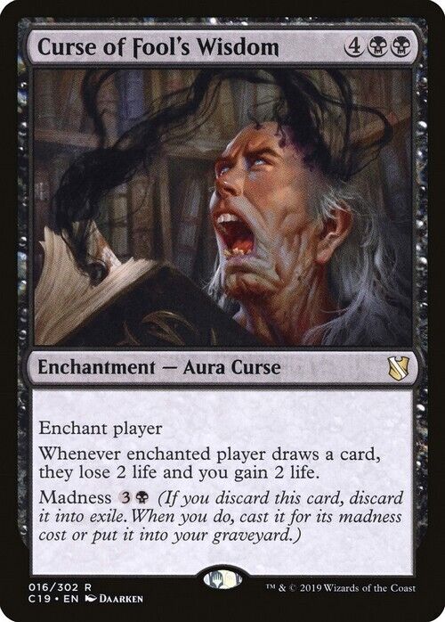 Curse of Fool's Wisdom ~ Commander 2019 [ NearMint ] [ Magic MTG ] - London Magic Traders Limited