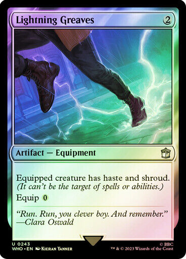 FOIL Lightning Greaves ~ Commander: Doctor Who [ NearMint ] [ Magic MTG ] - London Magic Traders Limited